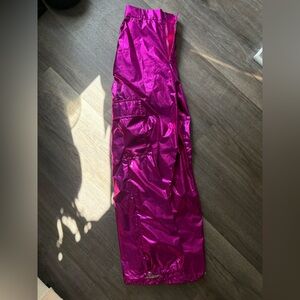 Shiny Metallic Pink Cargo Bottoms